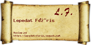 Lepedat Fóris névjegykártya